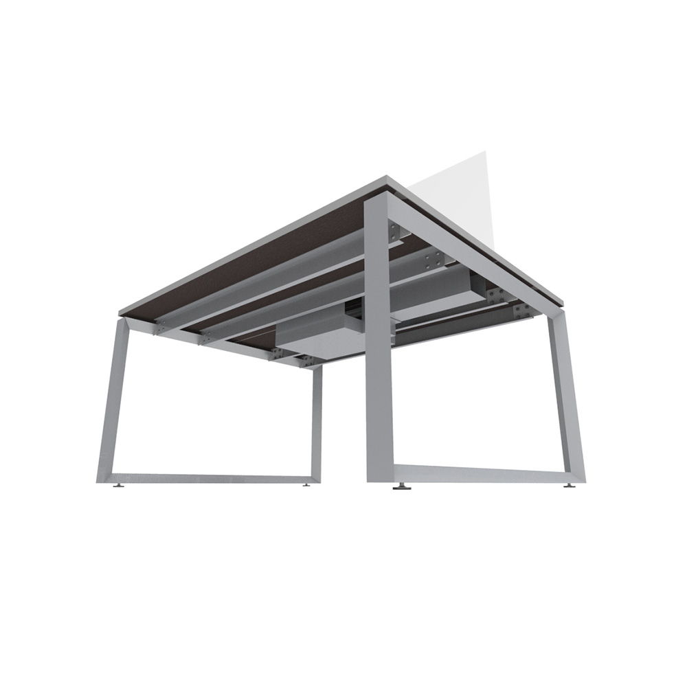 Bench_2p_Nuvo_Chiuso_Triangolare_electrificable_con_pantalla_04 Bench Nuvó Chiuso Triangolare 2p electrificable con pantalla divisora - Imagen 4