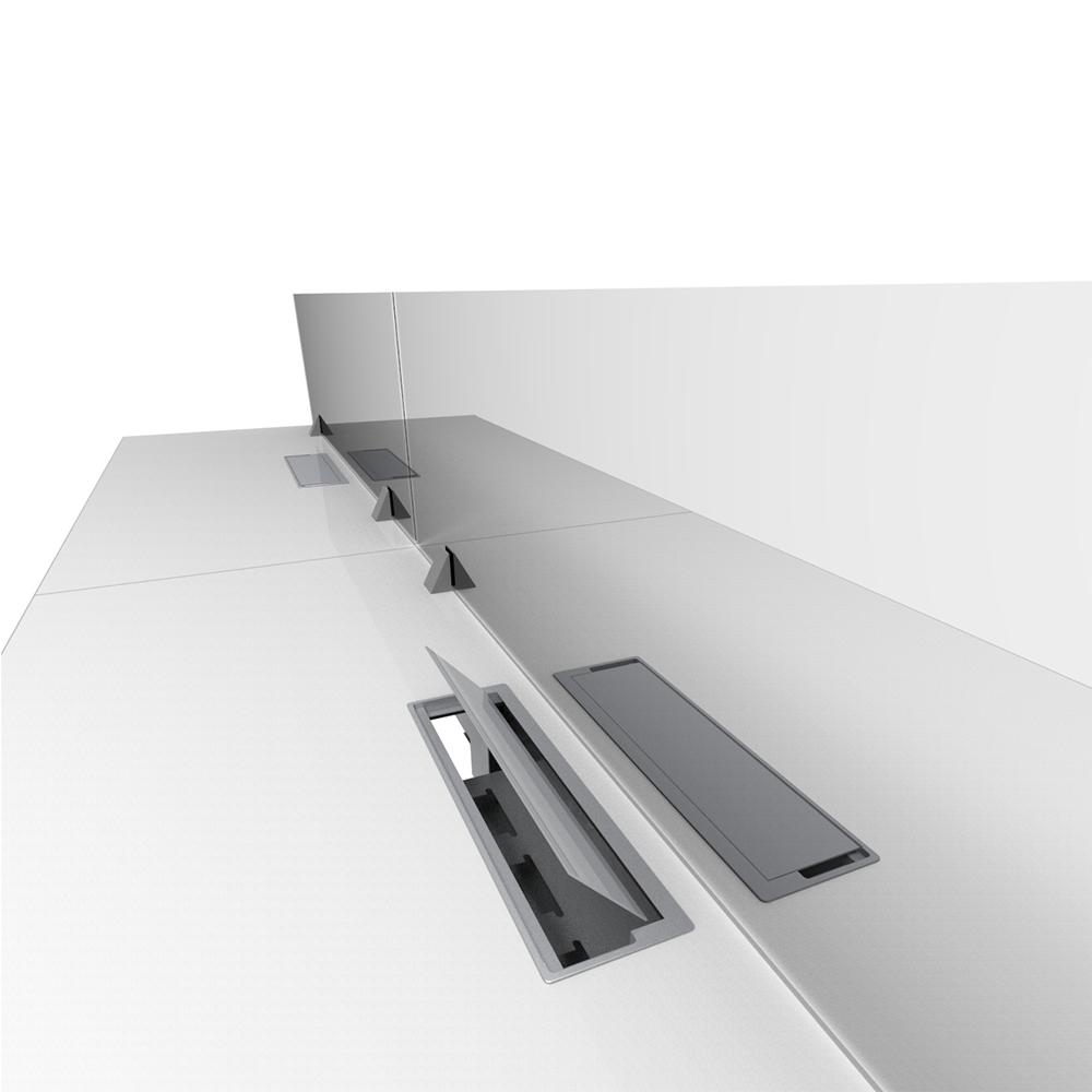 Bench_4p_Nuvo_Chiuso_Triangolare_electrificable_con_pantalla_05 Bench Nuvó Chiuso Triangolare 4p electrificable con pantalla divisora - Imagen 5