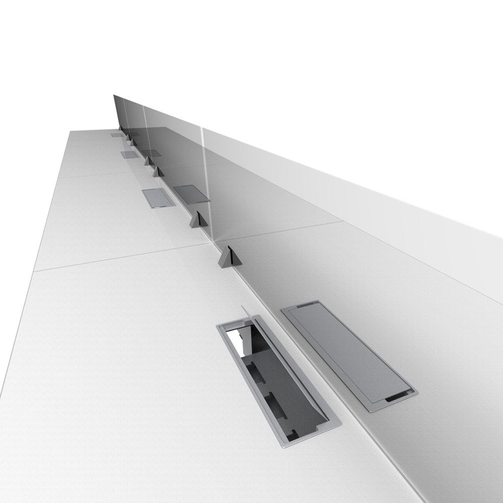 Bench_8p_Nuvo_Chiuso_Triangolare_electrificable_con_pantalla_04 Bench Nuvó Chiuso Triangolare 8p electrificable con pantalla divisora - Imagen 4