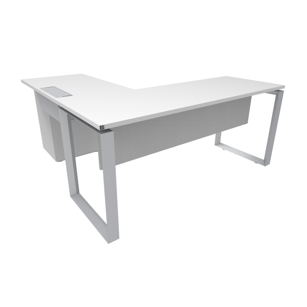 Nuvo_chiuso_triangolare_con_lateral_cajonera_pedestal_electrificable_faldon_melamina_01 Nuvó Chiuso Triangolare   con Lateral y cajonera pedestal electrificable/ Faldón Melamina - Imagen 1