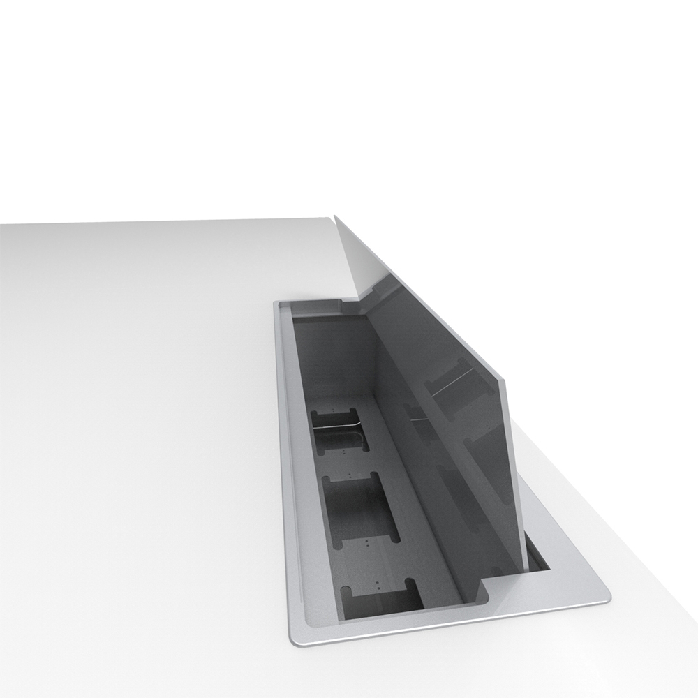 Nuvo_chiuso_triangolare_con_lateral_cajonera_pedestal_electrificable_faldon_melamina_05 Nuvó Chiuso Triangolare   con Lateral y cajonera pedestal electrificable/ Faldón Melamina - Imagen 5