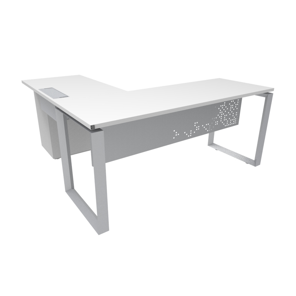 Nuvó Chiuso Triangolare   con Lateral y cajonera pedestal electrificable/ Faldón Metálico - Imagen 1