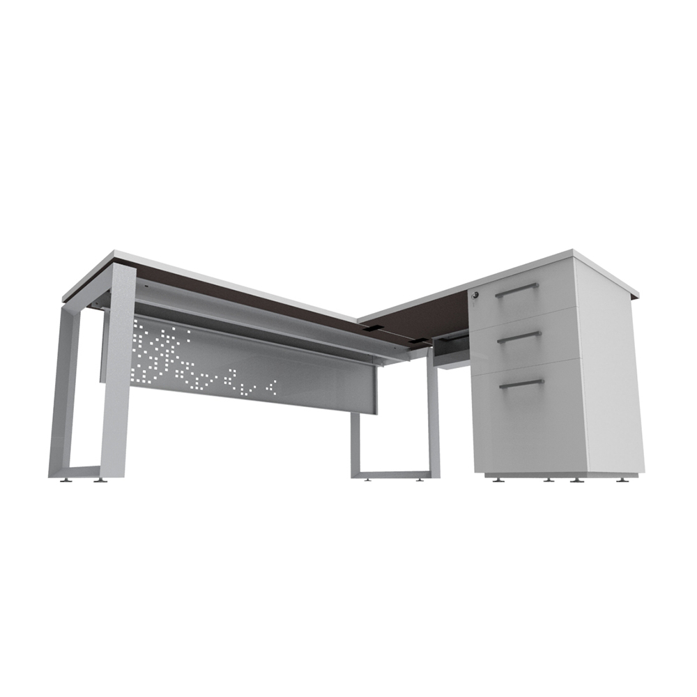 Nuvó Chiuso Triangolare   con Lateral y cajonera pedestal electrificable/ Faldón Metálico - Imagen 4