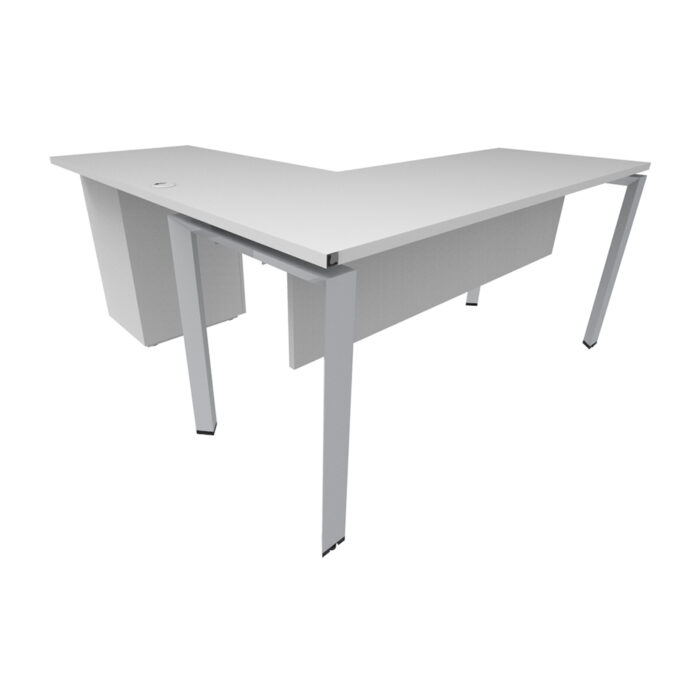 Nuvó Triangolare   con Lateral y cajonera pedestal sin electrificación/ Faldón Melamina - Imagen 1