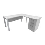 Nuvó Triangolare   con Lateral y cajonera pedestal sin electrificación/ Faldón Melamina - Imagen 3