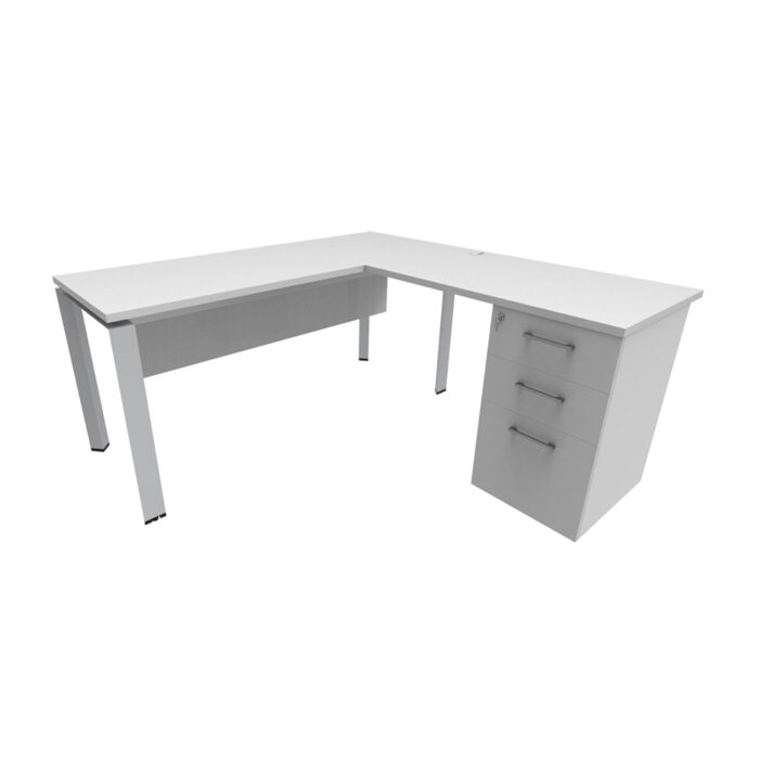 Nuvó Triangolare   con Lateral y cajonera pedestal sin electrificación/ Faldón Melamina - Imagen 3