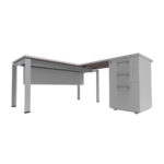 Nuvó Triangolare   con Lateral y cajonera pedestal sin electrificación/ Faldón Melamina - Imagen 4