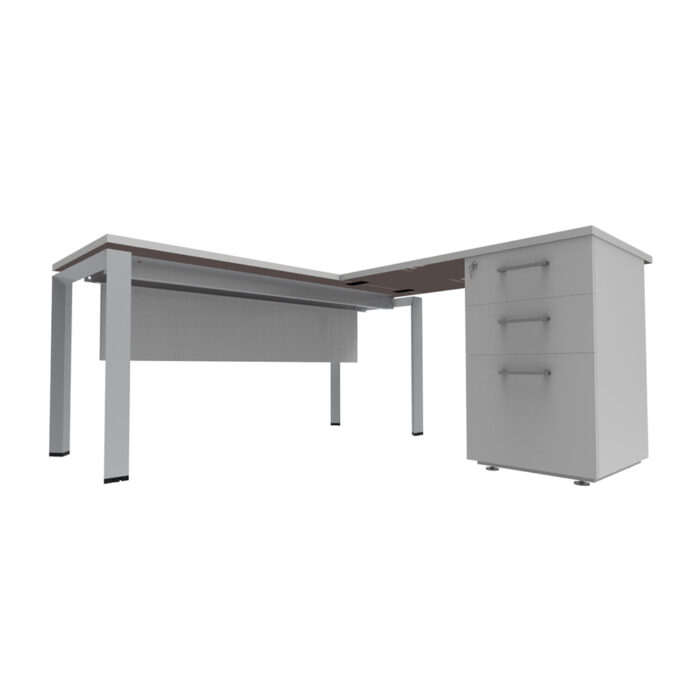 Nuvó Triangolare   con Lateral y cajonera pedestal sin electrificación/ Faldón Melamina - Imagen 4